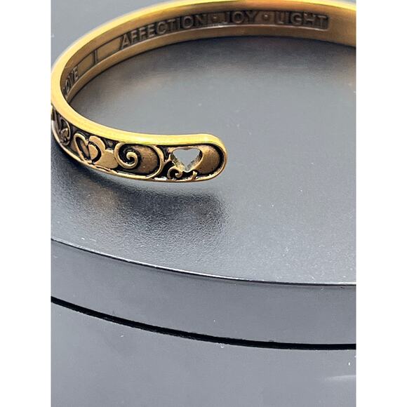 Alex and Ani Because I Love You Love Love Rafaelian Rose Gold Cuff Bracelet - Picture 9 of 10